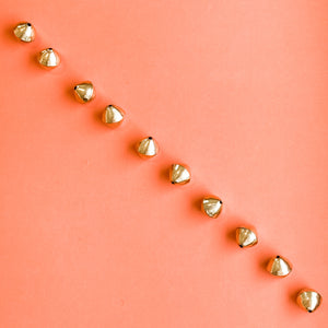 15mm Gold Brass Handmade Bicone - 10 Pack