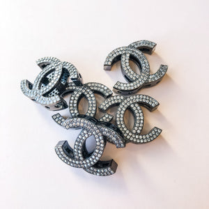 19mm Gunmetal Pave Interlocking C Bead