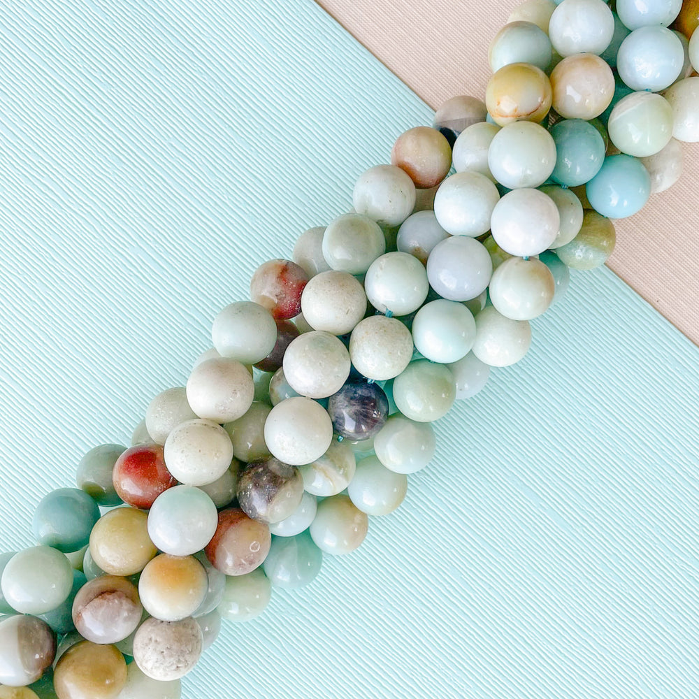 10mm Shiny Amazonite Round Strand