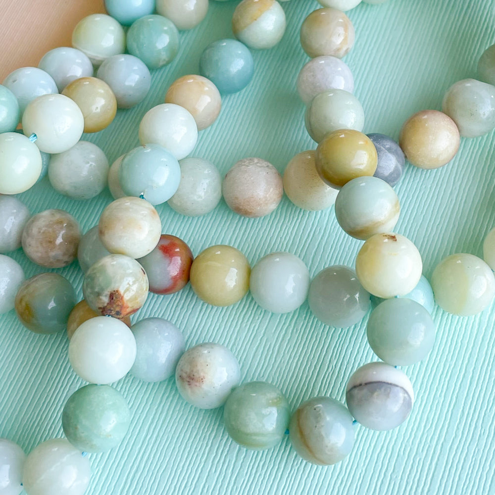10mm Shiny Amazonite Round Strand