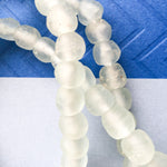 14mm White Recycled African Glass Strand