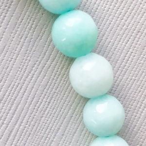 8mm Glacier Faceted Dyed Jade Rounds Strand