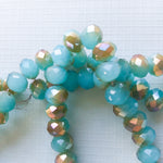 8mm Two-Tone Teal Faceted Chinese Crystal Strand