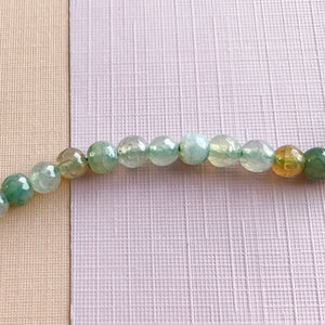 6mm Sea Glass Agate Faceted Round Strand
