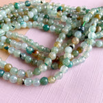 6mm Sea Glass Agate Faceted Round Strand