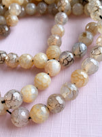 10mm Neutral Crackle Agate Round Strand