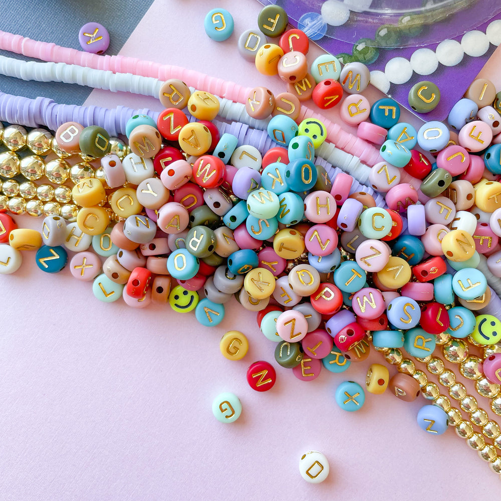 clay beads for bracelets making letters Art raft C