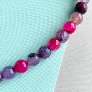 8mm Petunia Agate Faceted Round Strand