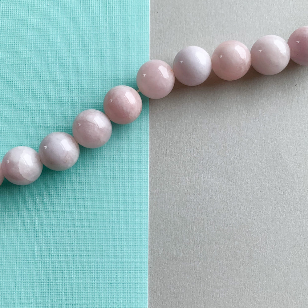 12mm Soft Pink Dyed Calcite Round Strand