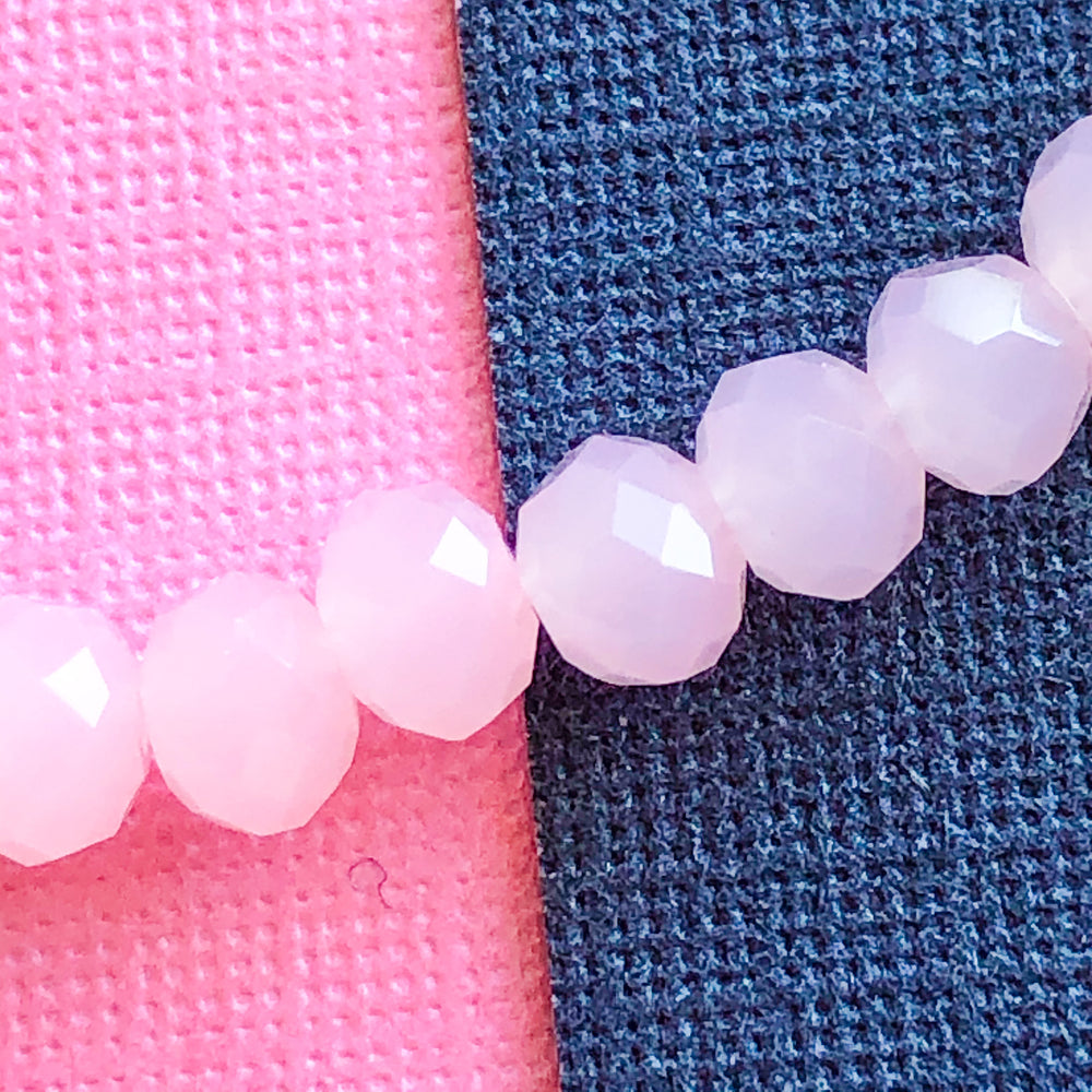 
                
                    Load image into Gallery viewer, 4mm Pink Lemonade Faceted Chinese Crystal Rondelle Strand
                
            
