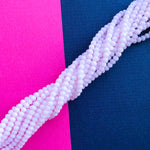 4mm Chalky Pink Faceted Chinese Crystal Rondelle Strand