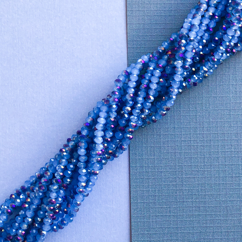 
                
                    Load image into Gallery viewer, 3.5mm Periwinkle Haze Faceted Chinese Crystal Rondelle Strand
                
            