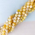 8mm Lemonade Agate Faceted Round Strand