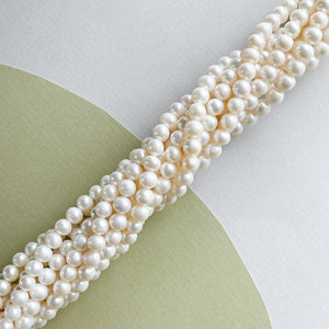 
                
                    Load image into Gallery viewer, 7mm White Freshwater Pearl Rounds Strand
                
            