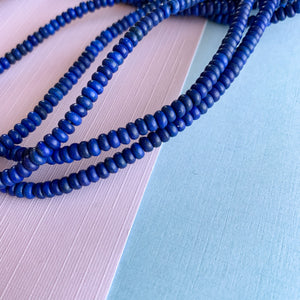 4mm Cobalt Smooth Magnesite Rondelle Strand