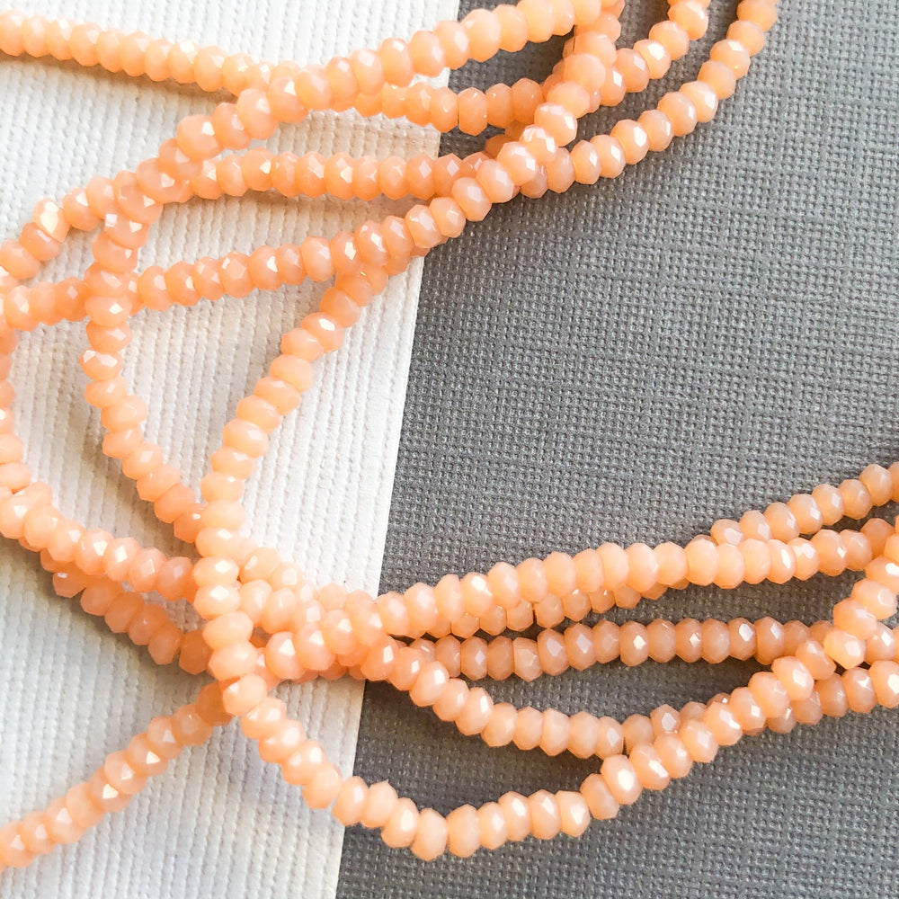 2mm Apricot Faceted Chinese Crystal Strand