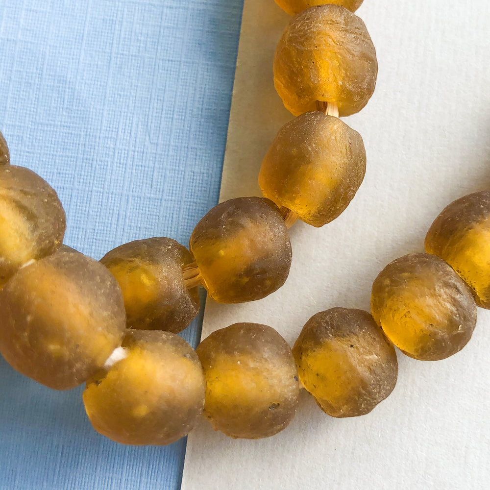 
                
                    Load image into Gallery viewer, 12mm Milk Chocolate Recycled African Glass Strands - Beads, Inc.
                
            
