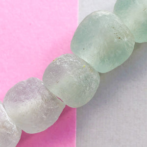 14mm Glacier Recycled African Glass Strand