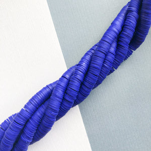 8mm Blue Pantsuit Polymer Clay Heishi Strand