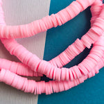 6mm Bubblegum Polymer Clay Heishi Strand