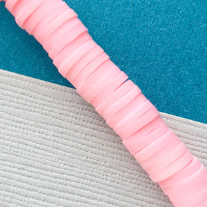 6mm Bubblegum Polymer Clay Heishi Strand