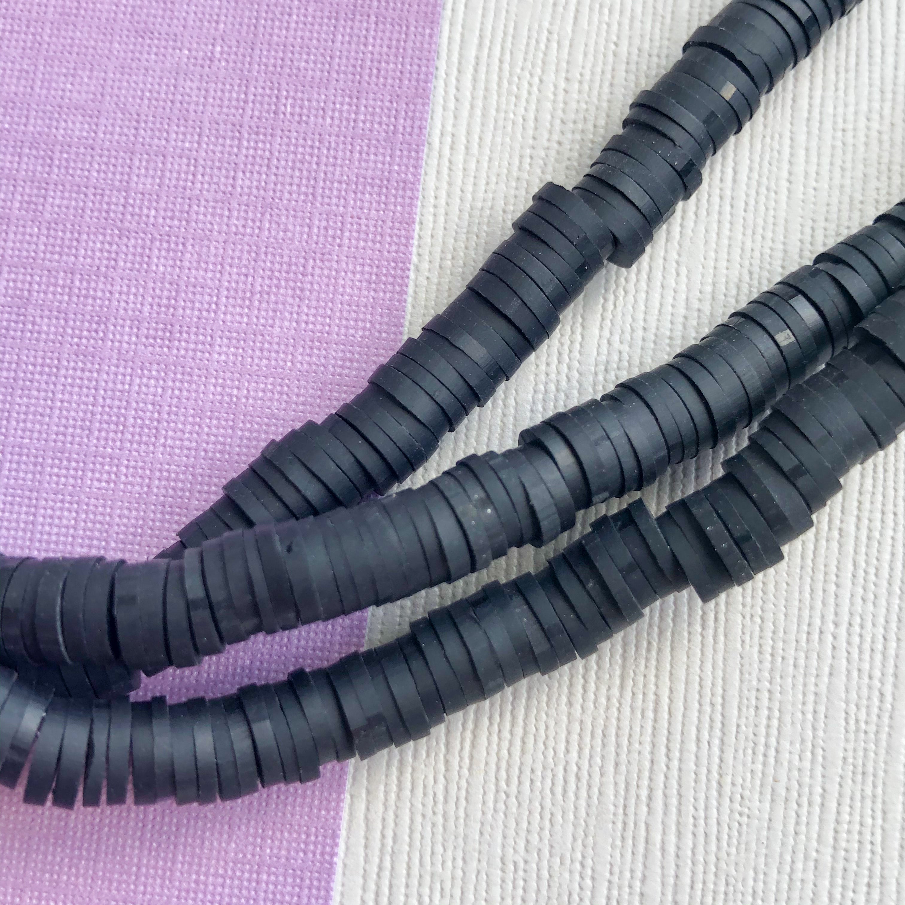 6mm Black Polymer Clay Heishi Strand – Beads, Inc.