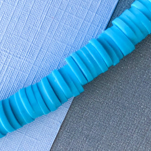 
                
                    Load image into Gallery viewer, 6mm Pool Blue Polymer Clay Heishi Strand - Beads, Inc.
                
            