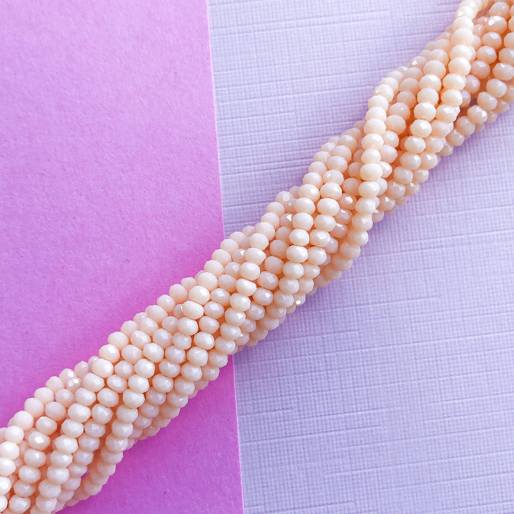 4mm Peach Faceted Chinese Crystal Strand