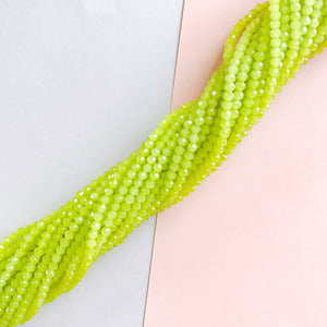 4mm Lime Tart Faceted Chinese Crystal Rounds Strand