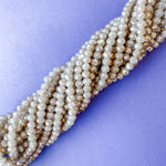 6mm Diamond Finish Cashmere Crystal Rondelle Strand