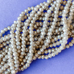 6mm Diamond Finish Cashmere Crystal Rondelle Strand