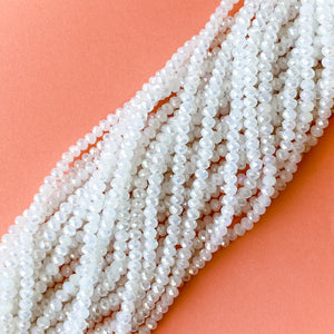 4mm Iridescent White Crystal Rondelle Strand