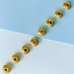 10mm Gold Knot Rondelle Bead - 8 Pack
