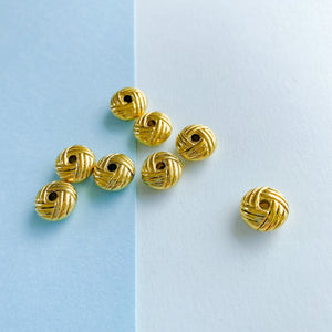 10mm Gold Knot Rondelle Bead - 8 Pack