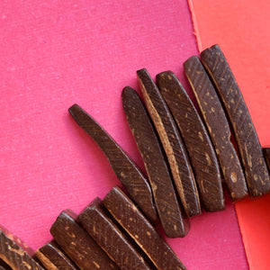 22-28mm Espresso Wood Spikes Strand