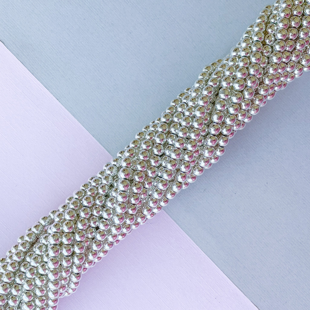 4mm Silver Hematite Rounds Strand – Beads, Inc.