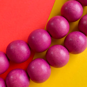 16mm Magenta Wood Rounds Strand - Beads, Inc.