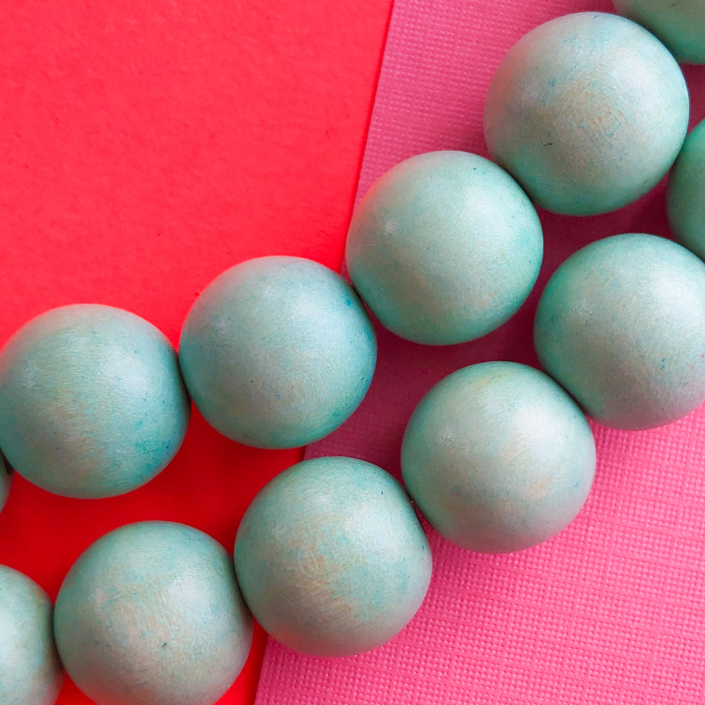 16mm Robin's Egg Wood Rounds - Beads, Inc.