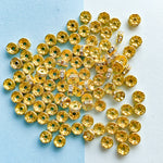 6mm Rhinestone Crystal Rondelle Gold - 100 Pack