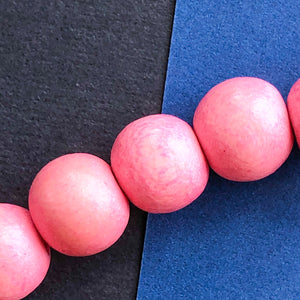 10mm Pink Wood Rounds Strand - Beads, Inc.