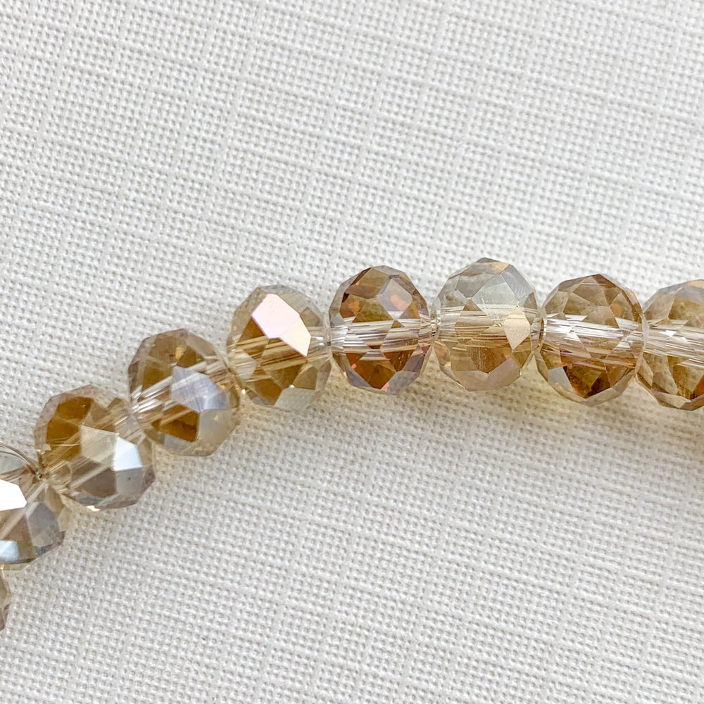 8mm Galaxy Smoke Faceted Chinese Crystal Rondelle Strand