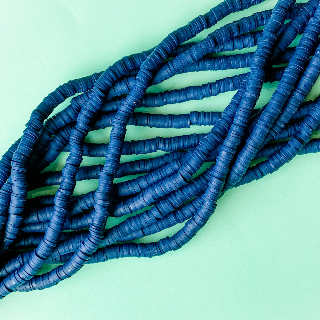 6mm Navy Blue Polymer Clay Heishi Strand – Beads, Inc.