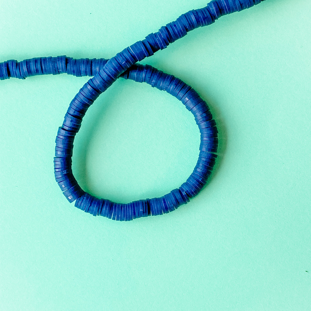 6mm Navy Blue Polymer Clay Heishi Strand – Beads, Inc.