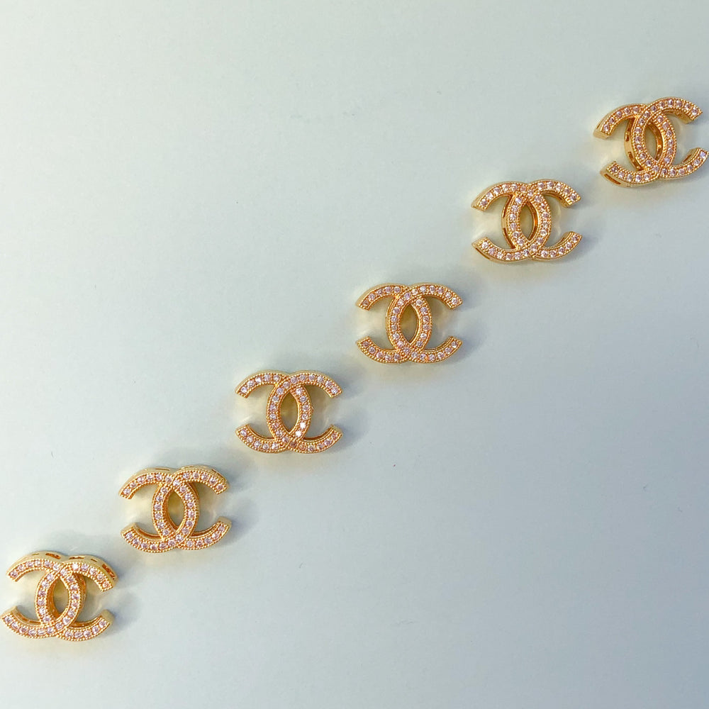 12mm Bright Gold Interlocking C Bead