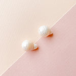 14mm White Large Hole Baroque Banded Freshwater Pearl - 2 Pack