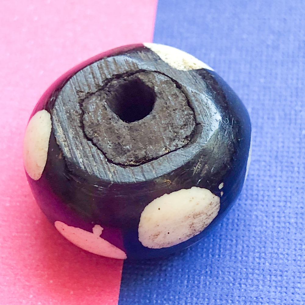 22mm Large Spotted Bone Rondelle - 4 Pack - Beads, Inc.