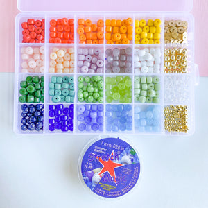 
                
                    Load image into Gallery viewer, 8mm Rainbow Roller and Rondelle Bead Box Set 500 pieces+
                
            