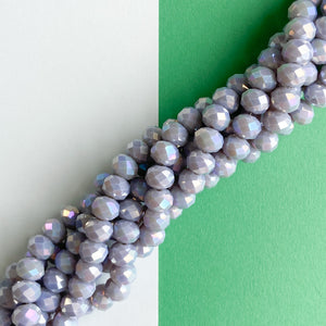 
                
                    Load image into Gallery viewer, 8mm Iridescent Lilac Faceted Chinese Crystal Rondelle Strand
                
            