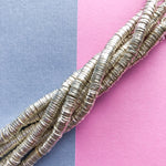 4mm Brushed Silver Plated Heishi Strand