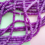 8mm Purple Smooth Dyed Jade Rondelle Strand